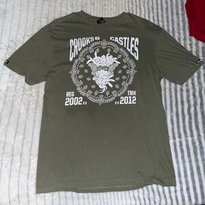 Crooks & Castles Green Short Sleeve Tee Graphic Design